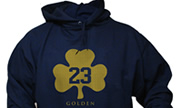 23 Golden Shamrock Navy Hooded sweatshirt