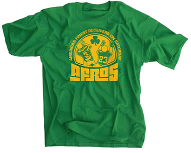 AFROS America's Finest Receivers on Saturday Irish Green shirt