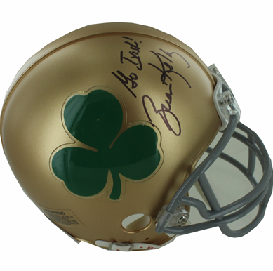 Brian Kelly autographed Shamrock Notre Dame Mini Helmet