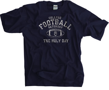 College football Saturday Holy Day navy shirt
