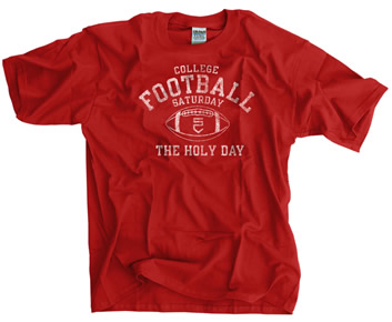 College football Saturday Holy Day red shirt