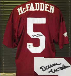 Darren McFadden signed Arkansas authentic style jersey