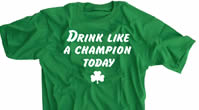 Drink Like A Champion Today St. Patricks Day Shamrock Irish Green Shirt
