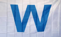 Wrigley Field Cubs Win Light Blue W 3x5 Flag Banner