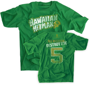Hawaiian Hitman 5 His Mission Destroy USC Green shirt