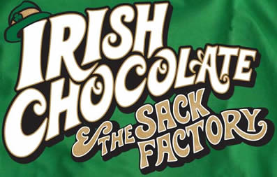 Irish Chocolate and the Sack Factory Green shirt