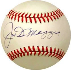 Joe Dimaggio autographed MLB baseball with COA
