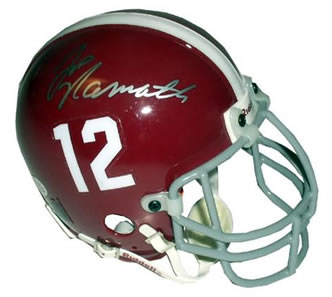 Joe Namath autographed Alabama Crimson Tide mini helmet