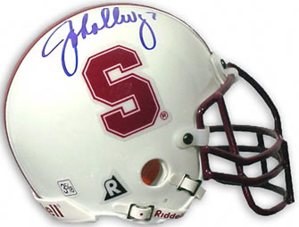 John Elway autographed Stanford Cardinals mini helmet
