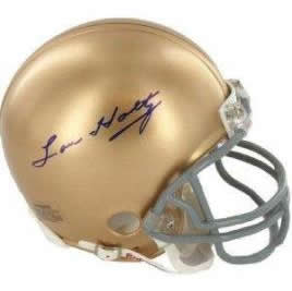 Lou Holtz autographed Notre Dame Mini Helmet