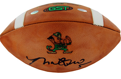Manti Te'o Notre Dame Autographed Game Model Football
