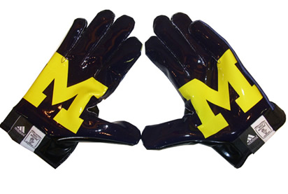 Adidas University of Michigan Football AdiZERO 5 Star Receiver Gloves 2013