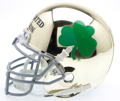 Notre Dame Undefeated 2012 gold chrome mini helmet