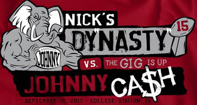 September 14th 2013 Rivalry shirt Nick's DyNASTY vs Johnny Cash