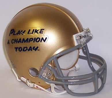 Notre Dame Play Like A Champion Today Mini Helmet