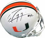 Ray Lewis autographed Miami Hurricanes Mini Helmet
