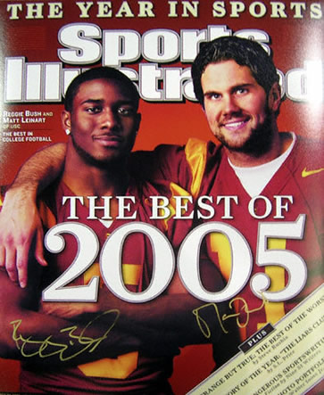 Reggie Bush and Matt Leinart USC Trojans autographed 16x20 SI cover