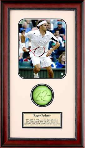 Roger Federer Autographed Ball Framed
