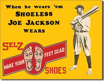 Shoeless Joe Jackson Tin Sign 