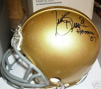 Tim Brown signed Notre Dame mini helmet